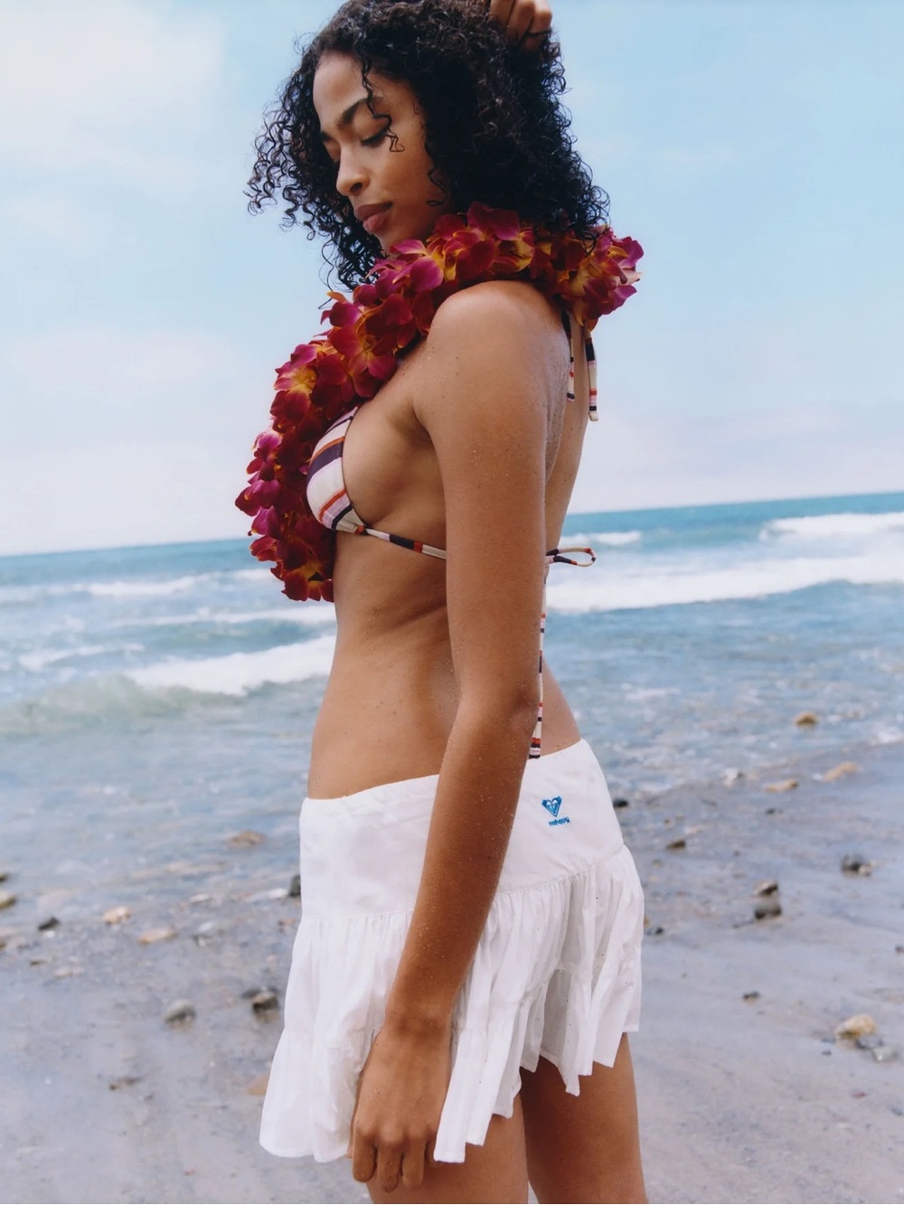 Madhappy White Ruffled Mini Skirt